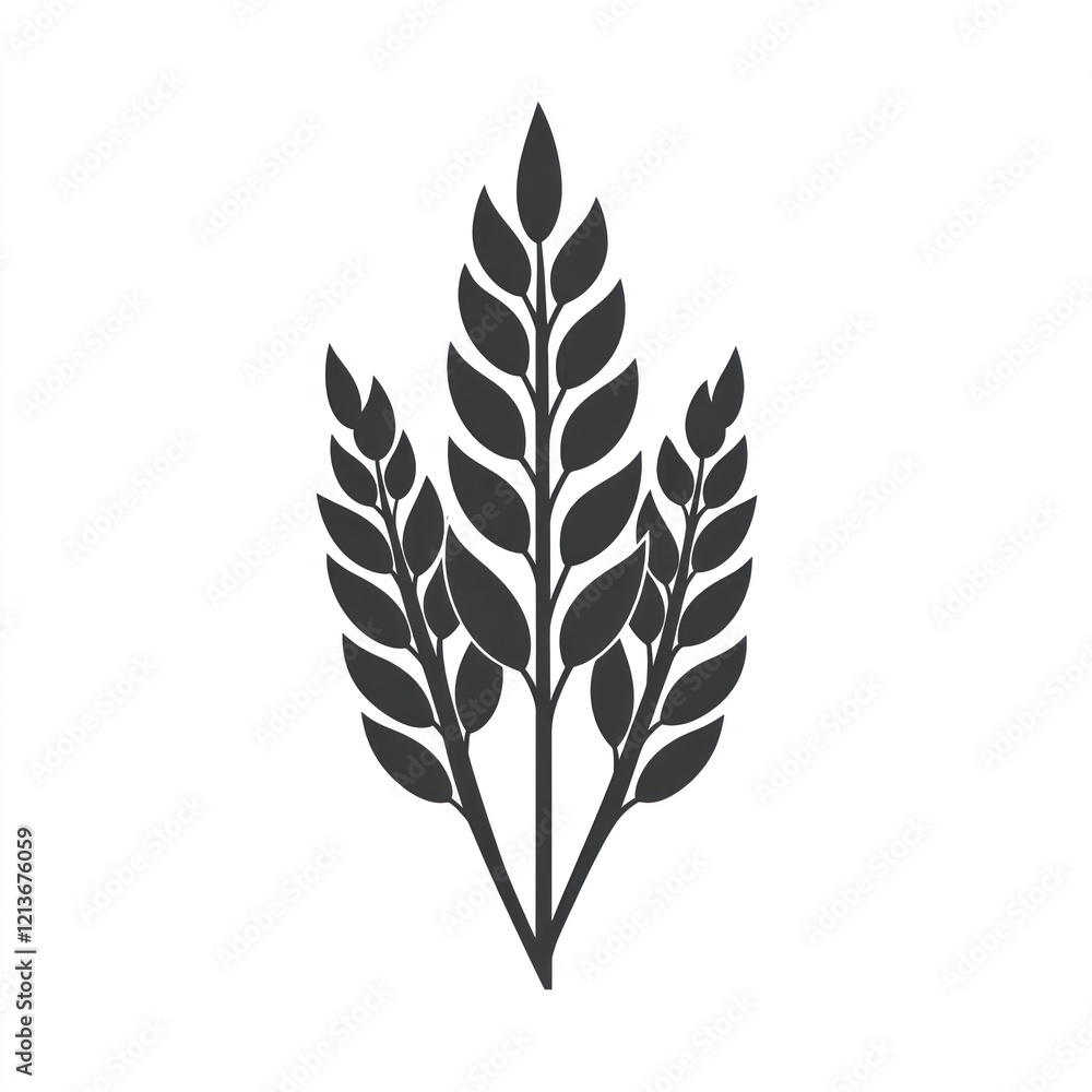 Fototapeta premium Three stalks of wheat, isolated on white. Crop, grain, food use