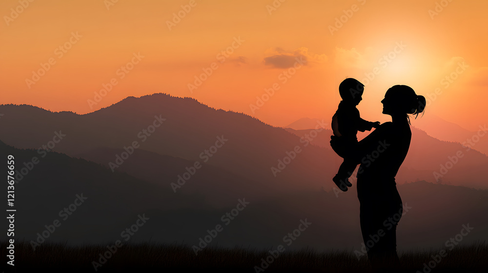 mother lifting her child against vivid sunset backdrop, showcasing love and connection mother lifting her child against vivid sunset backdrop, showcasing love and connection