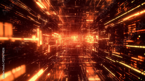 Digital Network Connectivity Wallpaper: an intricate web of interconnected nodes,illustration,created