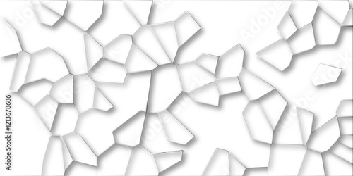 Abstract white paper cut background. realistic crumpled paper decoration textured with multi layers. geometric seamless 3d papercut and multi-layer cutout geometric pattern on vector background.