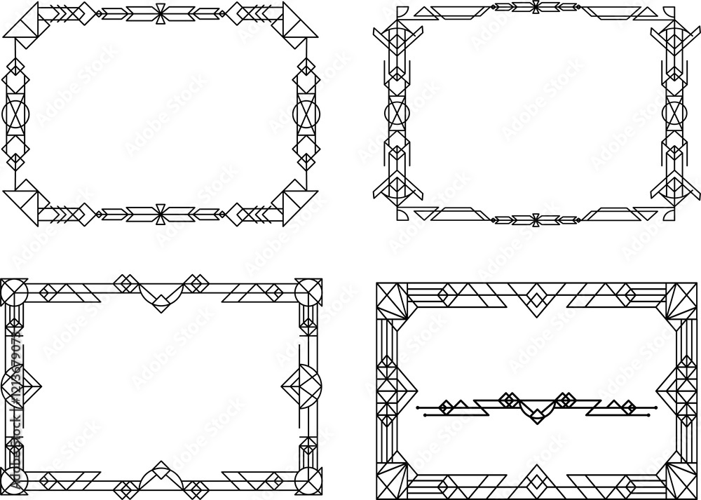 Fototapeta premium set of vintage frames on white background