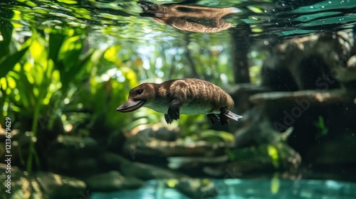 Platypus Underwater: A Glimpse into the Aquatic World of a Unique Mammal photo