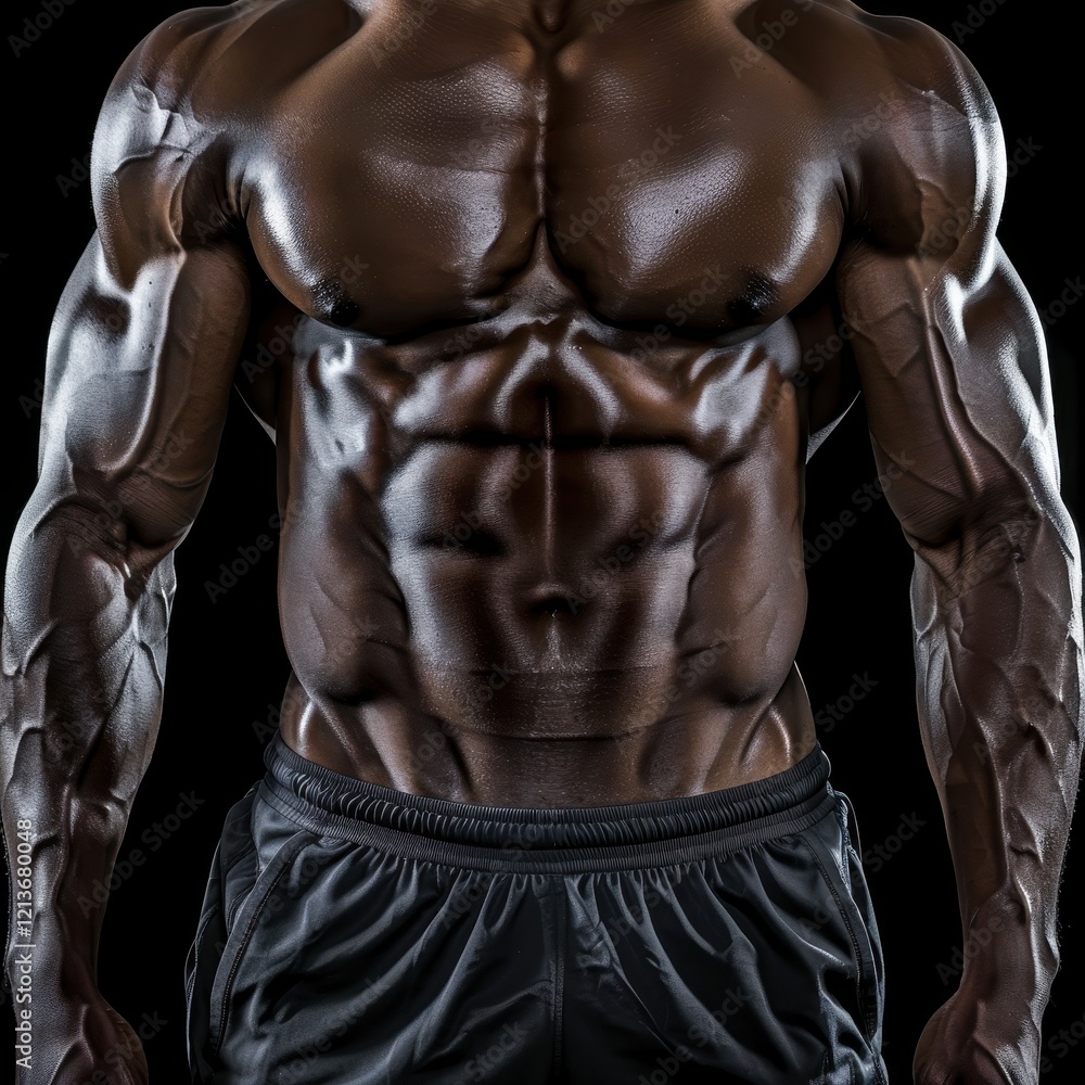 Muscular Torso with Defined Six Pack and Obliques Focused Shot Muscular Torso with Defined Six Pack and Obliques Focused Shot