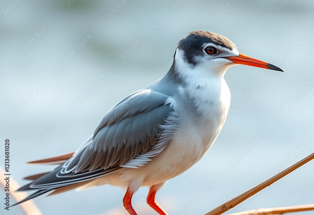 Fototapeta premium Elegant River Tern: A Serene Coastal Portrait
