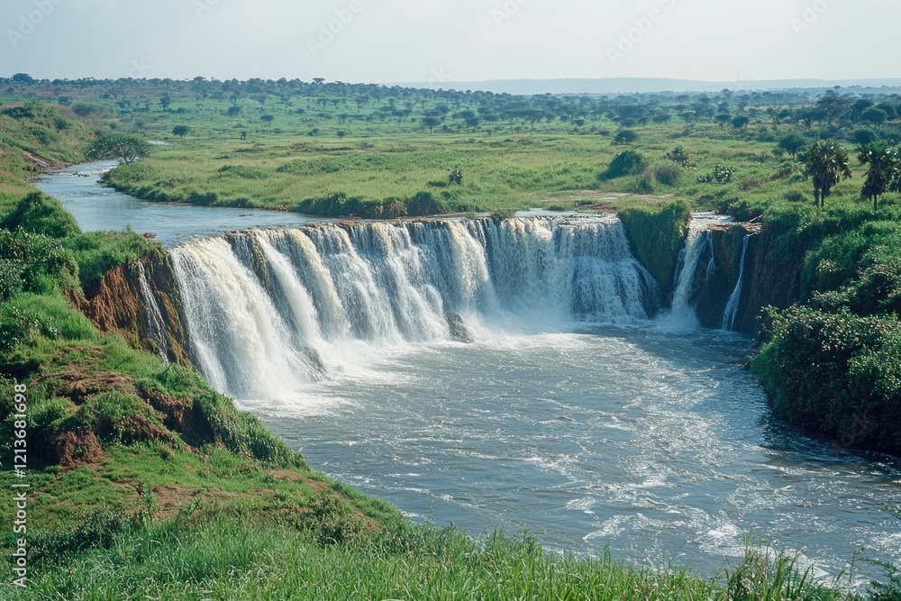 Fototapeta premium Murchison falls cascading into the victoria nile in uganda, africa