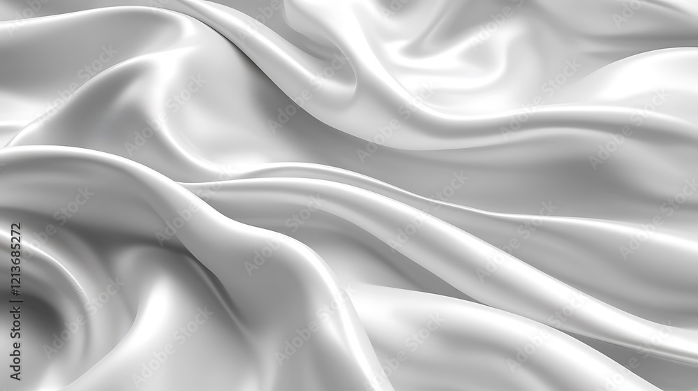 Obraz premium Elegant Draped White Silk Fabric Texture