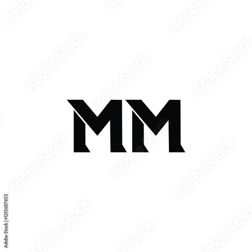 MM monogram logo design letter text name symbol monochrome logotype alphabet character simple logo