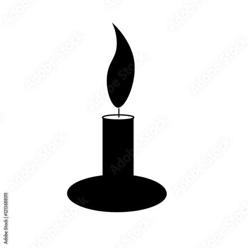 candle silhouette icon design template