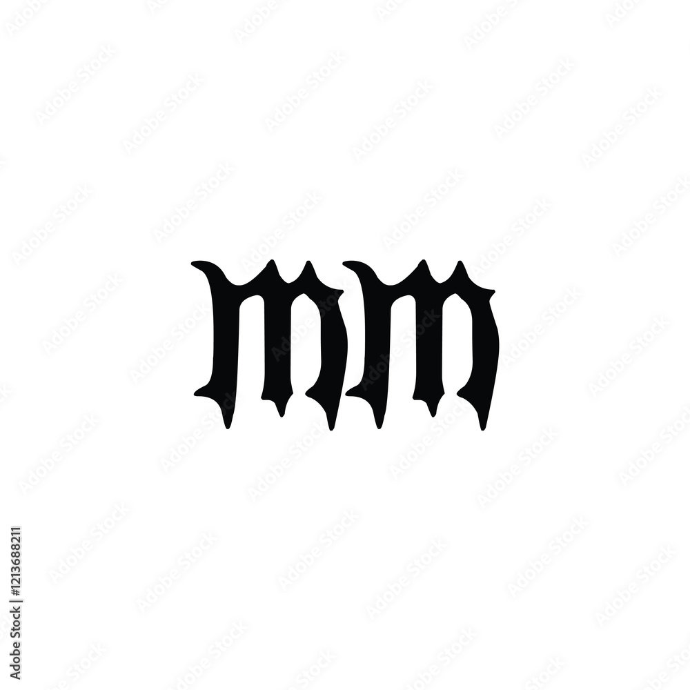 Obraz premium MM monogram logo design letter text name symbol monochrome logotype alphabet character simple logo