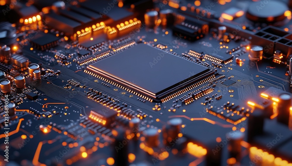 Obraz premium Explore Circuit Board's Intricate Design