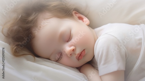 sleeping baby girl soft skin sweet dream photo