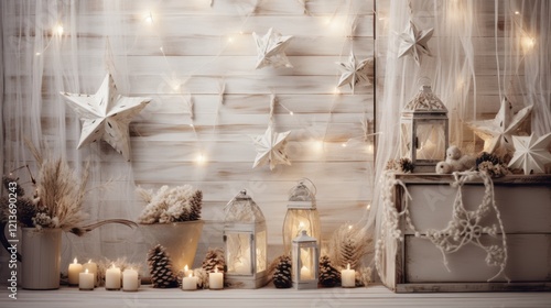 rustic winter wonderland christmas decor photo