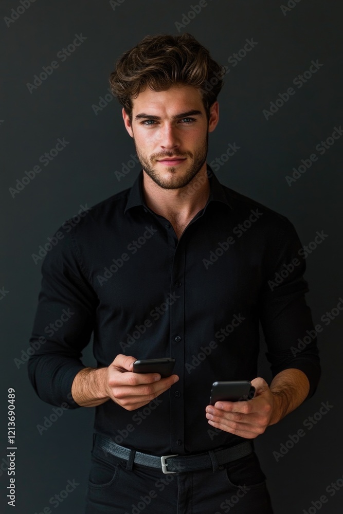 Man with Cell Phone Man with Cell Phone