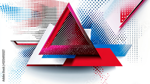 Wallpaper Mural Abstract geometric design with vibrant triangles Torontodigital.ca