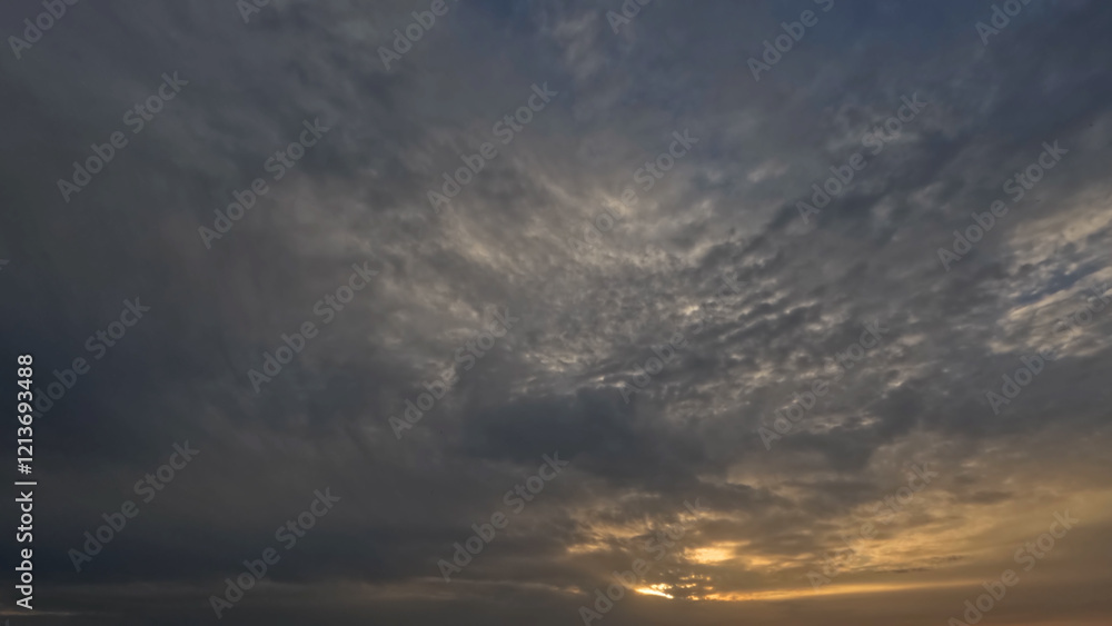 pretty sunrise goldish clouds on the sky background - photo of nature pretty sunrise goldish clouds on the sky background - photo of nature