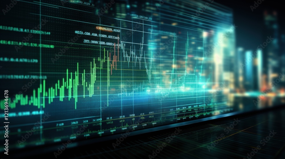 stock market data visualization on screen stock market data visualization on screen
