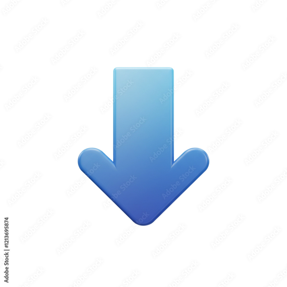 Glossy Blue 3D Arrow Download Icon Digital Graphic Design Element web shiny vector symbol button Glossy Blue 3D Arrow Download Icon Digital Graphic Design Element web shiny vector symbol button