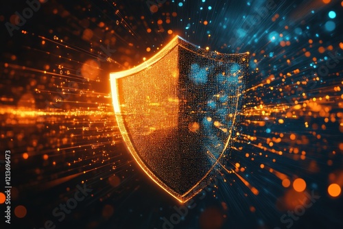 Wallpaper Mural Digital shield protection, data flow, cybersecurity, abstract background, security concept Torontodigital.ca