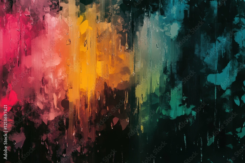 Vibrant abstract painting showcasing colors blending and flowing across the canvas in a mesmerizing display Vibrant abstract painting showcasing colors blending and flowing across the canvas in a mesmerizing display