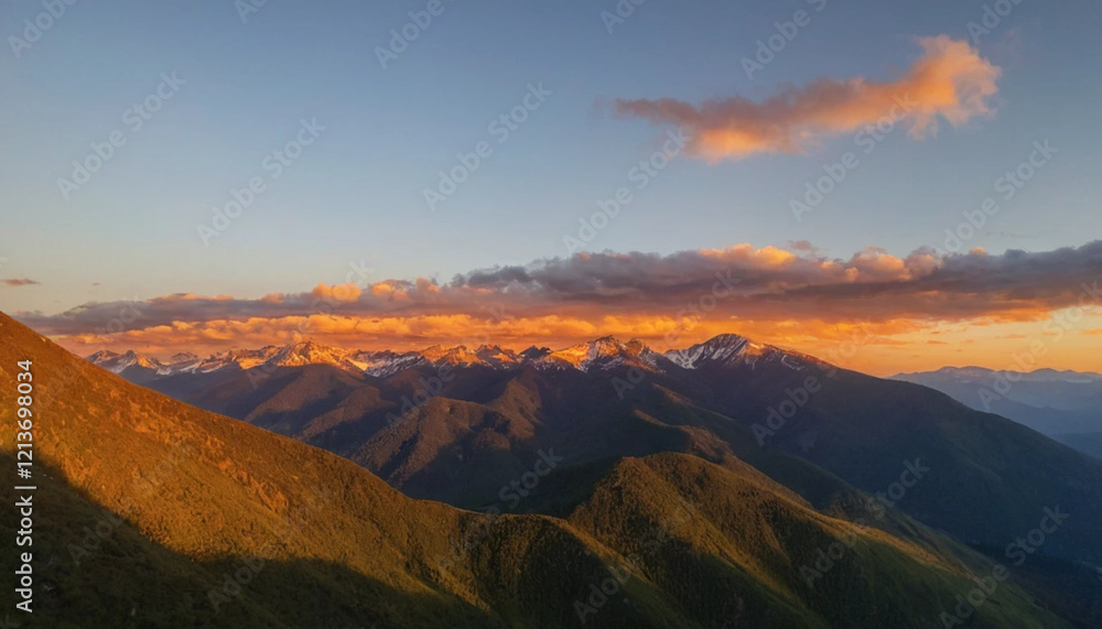 Naklejka premium sunrise over the mountains