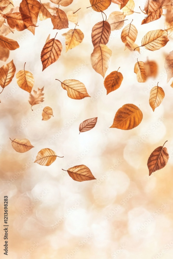 Fototapeta premium Creative depiction of hair loss using falling leaves in an autumn landscape reflecting change and transformation