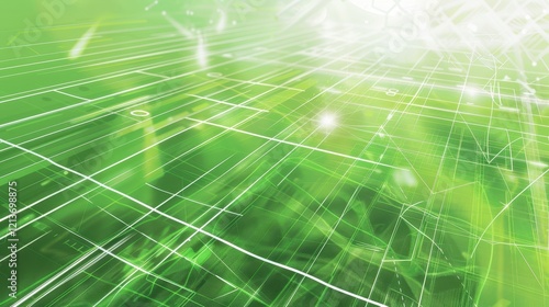 Dynamic Abstract Green Background Illustration for Sports and Games