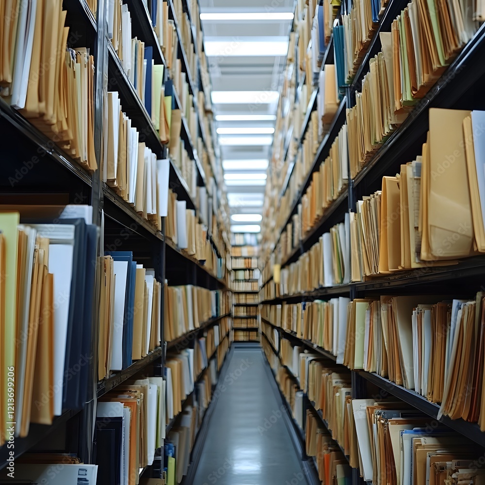 Fototapeta premium Organized Compliance Focused Document Management Solutions Showcase Regulatory Checks and Retention Policies