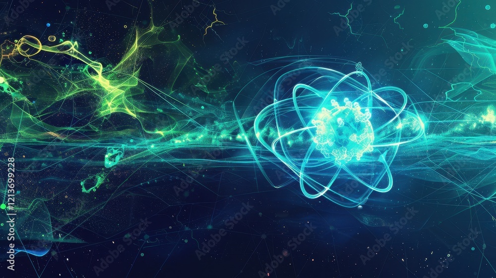 Glowing Abstract Illustration with Dynamic Background Elements Glowing Abstract Illustration with Dynamic Background Elements