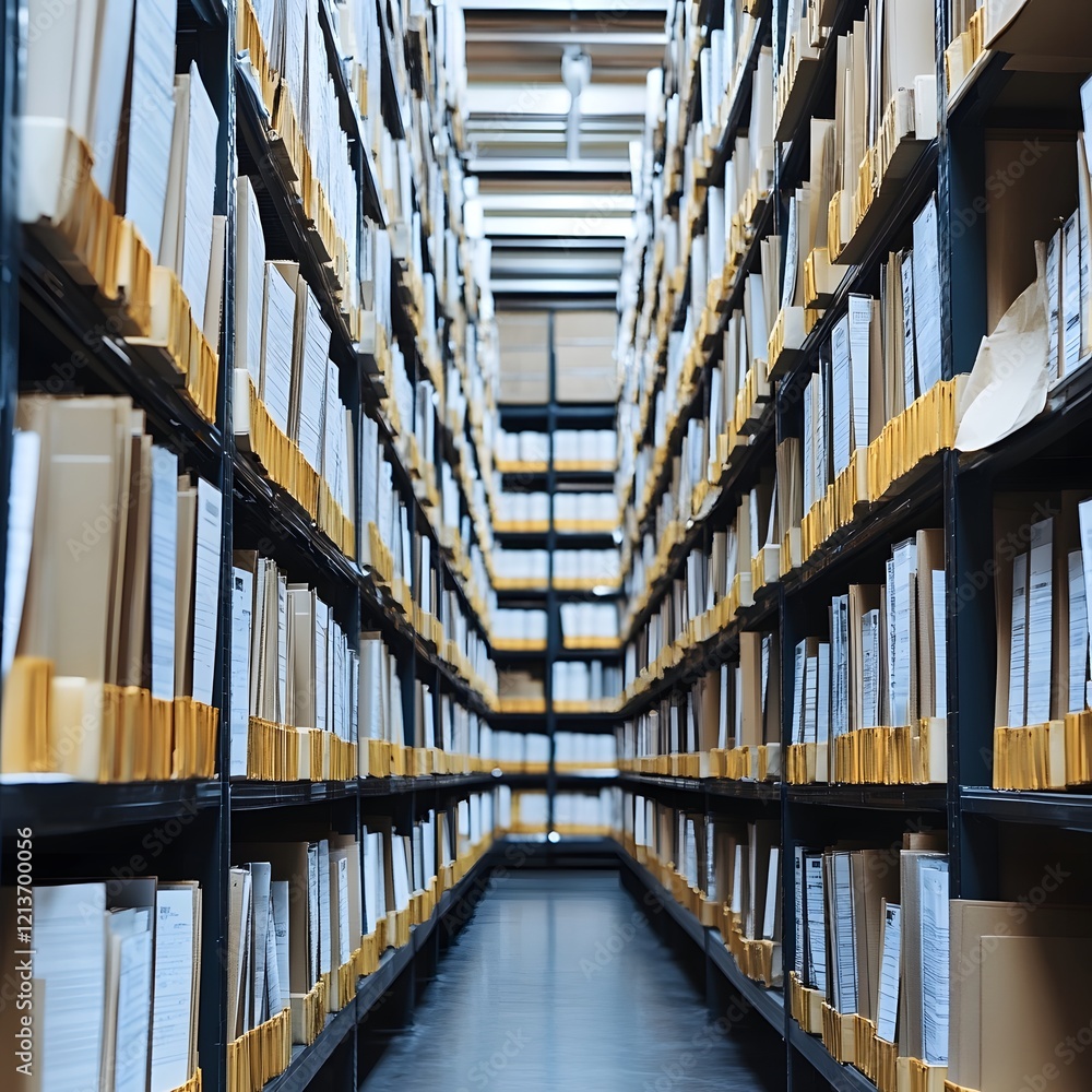 Fototapeta premium Organized Document Management System with Regulatory Compliance and Retention Policies