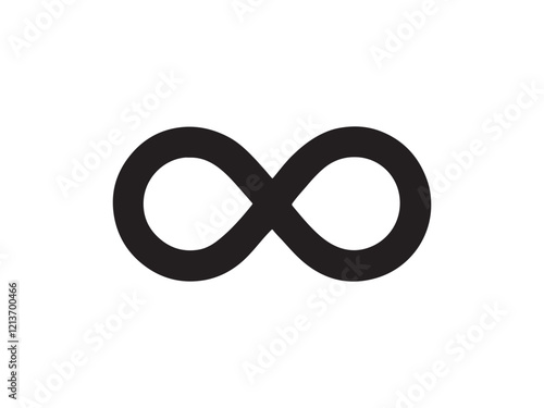 Infinity symbol icon. Black Infinity symbol silhouette vector illustration isolated on white background