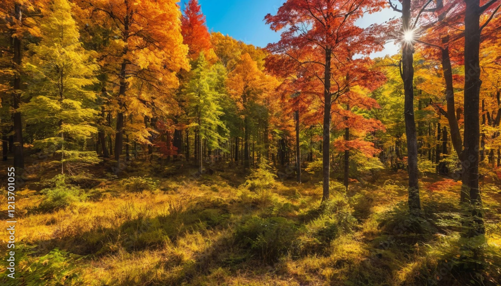 Fototapeta premium vibrant autumn forest