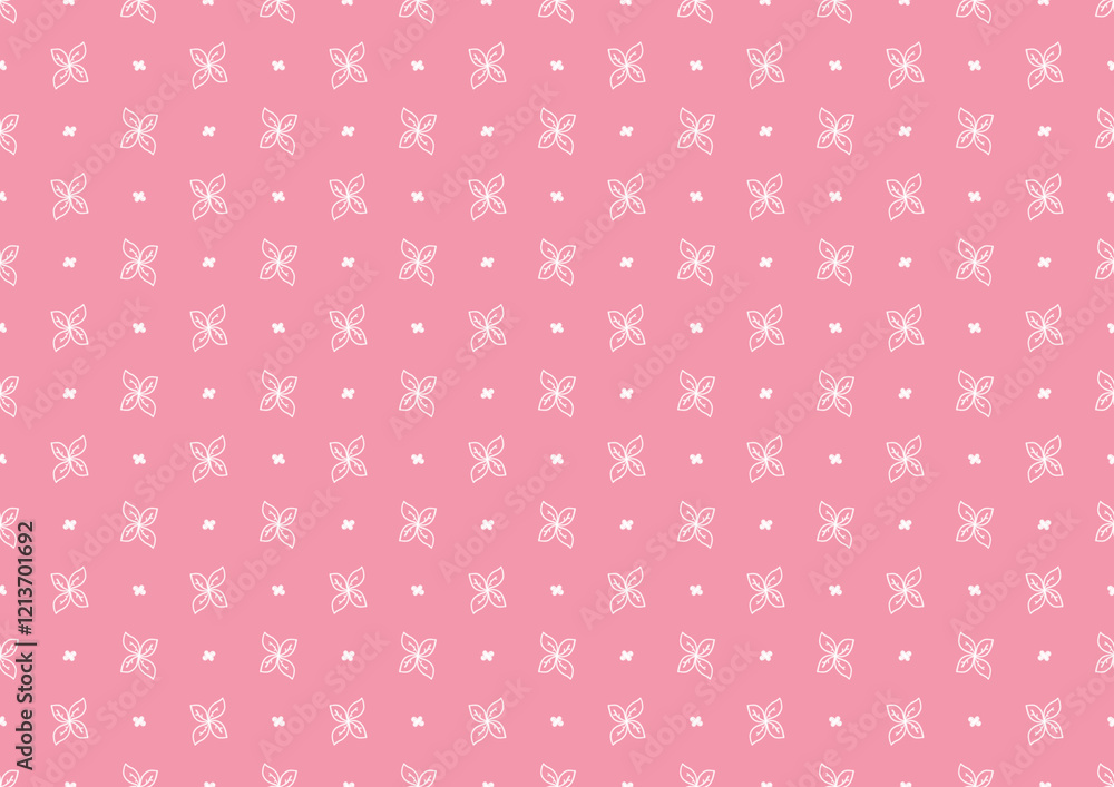 Elegant seamless pattern of white leaf-like motifs on a soft pink background, ideal for feminine, minimal, and decorative designs. Elegant seamless pattern of white leaf-like motifs on a soft pink background, ideal for feminine, minimal, and decorative designs.