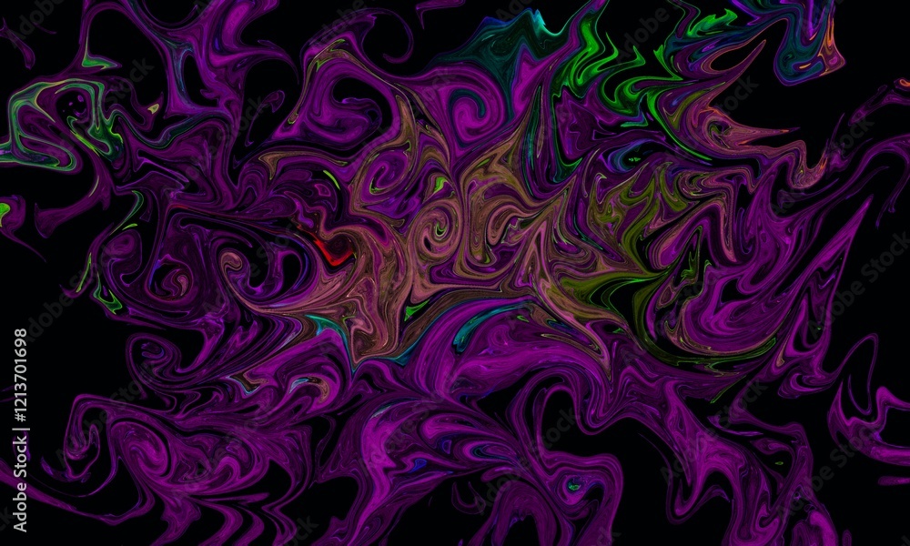 Dynamic abstract design with swirling purple, green, and black hues, creating a vibrant and dramatic visual texture. Dynamic abstract design with swirling purple, green, and black hues, creating a vibrant and dramatic visual texture.