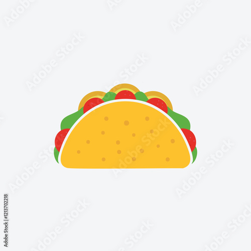 Stuffed wrap with filling making a sandwich depicting taco wrap Restaurant taco icon flat vector