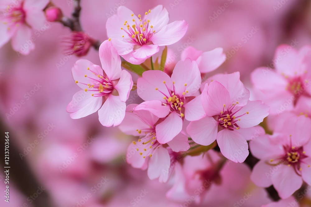 Pink sakura flowers close up. Spring flowers of cherry or apple tree. Sakura blossom. Pink sakura flowers close up. Spring flowers of cherry or apple tree. Sakura blossom.