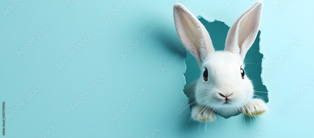 Obraz premium easter card, easter bunny with eggs, easter eggs and flowers, easter eggs in a basket, easter eggs and flowers on a white background, easter wall paper and background for social media 