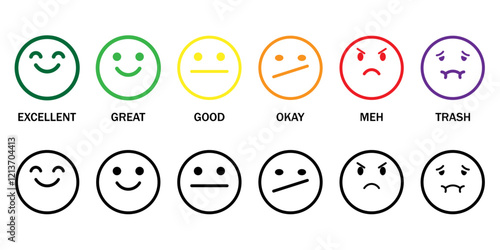 Customer satisfaction feedback scale emoji vector icon. Emoticon Feedback. Isolated Vector Illustration
