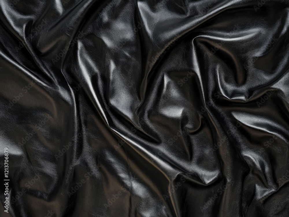 Fototapeta premium Black Leather Material Close-Up