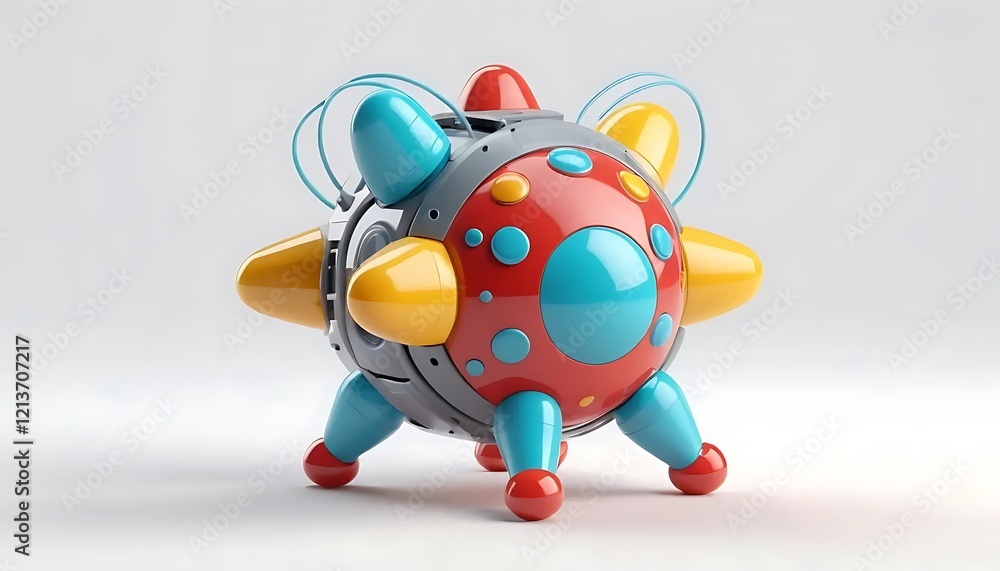 Colorful Robot Toy 3d Render Futuristic Design Colorful Robot Toy 3d Render Futuristic Design