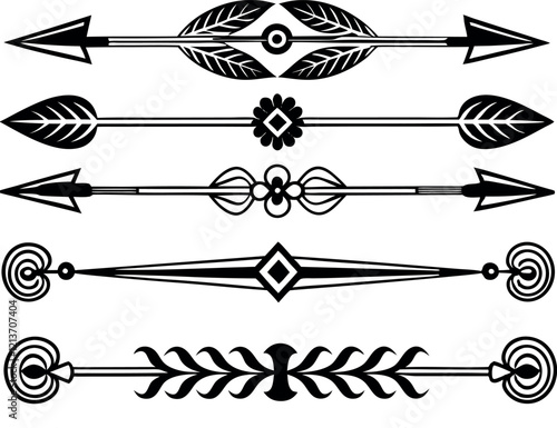 illustration of decorative line dividers with different styles