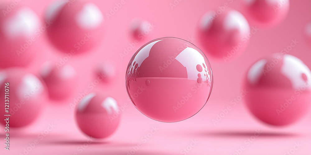 Floating pink bubbles in abstract setting studio environment digital art modern aesthetic close-up view creative concept for design inspiration Floating pink bubbles in abstract setting studio environment digital art modern aesthetic close-up view creative concept for design inspiration