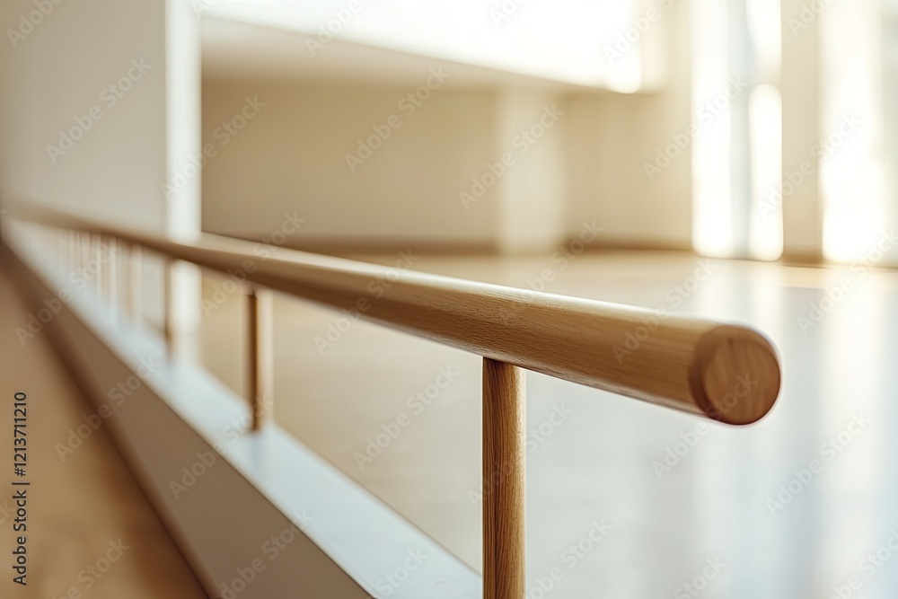 Pixel Perfect Image of Closeup Interior Ballet Wooden Handrail Pixel Perfect Image of Closeup Interior Ballet Wooden Handrail