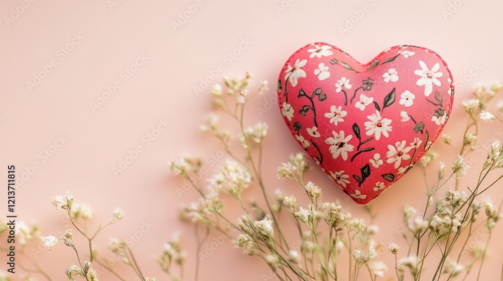 A decorative heart surrounded by delicate flowers on a soft pink background. A decorative heart surrounded by delicate flowers on a soft pink background.