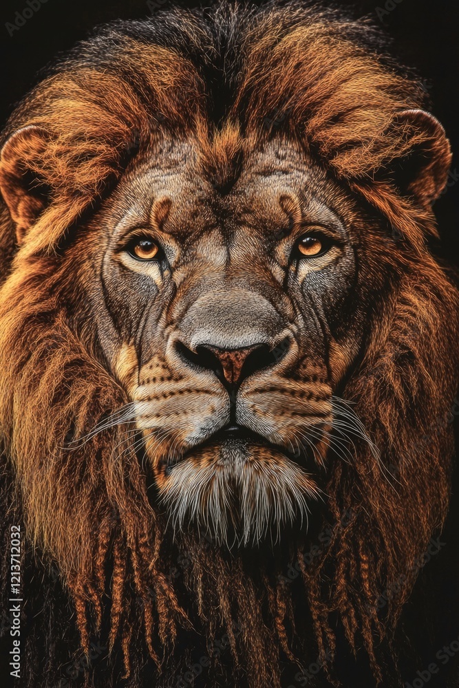 Naklejka premium Lion's Face Close Up