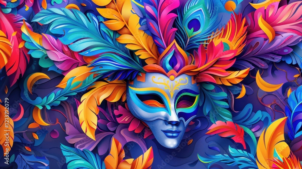 Lively Abstract Background Illustration of Carnival Festivities Lively Abstract Background Illustration of Carnival Festivities