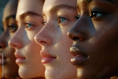 Young women posing together photo