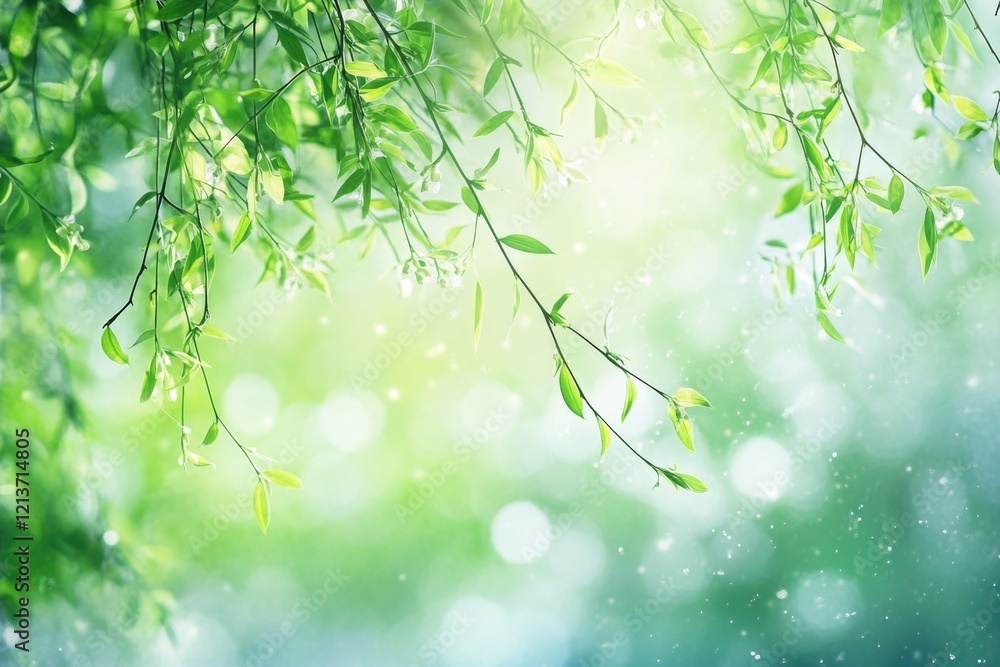 Tree Branch with Green Leaves Tree Branch with Green Leaves