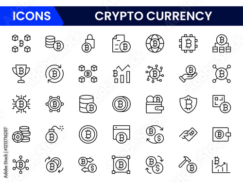 cryptocurrency web icons in outline style. thin line icons such as donation, bitcoin encryption, donate, economist, banking, withdraw, tor, greed, exchange