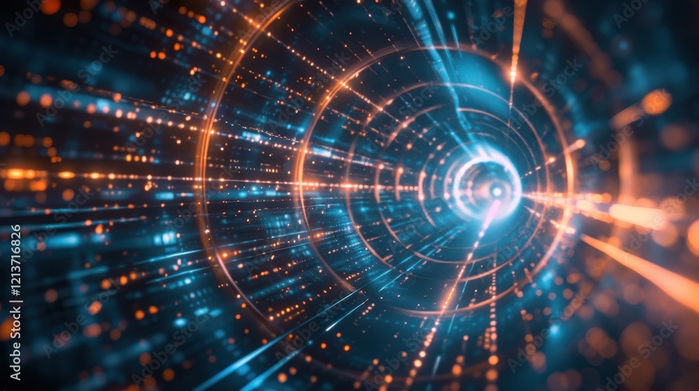 Abstract Particle Acceleration Illustration with Dynamic Background Effects Abstract Particle Acceleration Illustration with Dynamic Background Effects