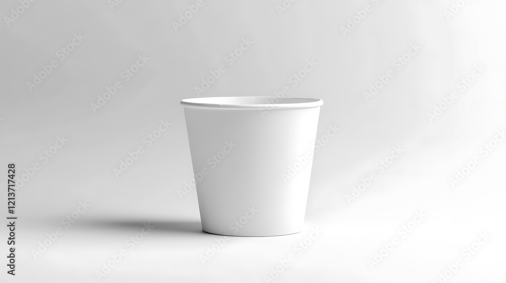 Eco-friendly paper cup elegantly positioned against a white backdrop ideal for advertising eco-friendly products Eco-friendly paper cup elegantly positioned against a white backdrop ideal for advertising eco-friendly products